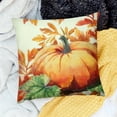 thumbnail image 2 of Autua Fall Decorative Pillowcase Orange Maple Leaf Pumpkin Outdoor Throw Pillow Cover Happy Fall Thanksgiving Pillow Decoration Relaxing Cushion Set Home Sofa 22x22in, 2 of 5