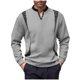 thumbnail image 2 of pstuiky manga larga para hombre, Sudadera con cuello en V y manga larga con estampado de colores sólidos para hombre tops de invierno para hombre xl, 2 of 9