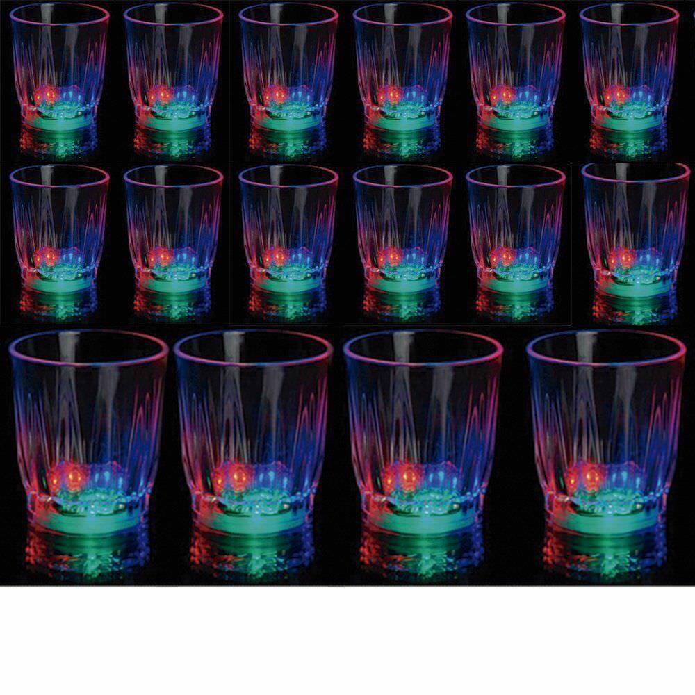 48 pcs LightUp Shot Glasses LED Flashing Drinking Blinking Barware Party Glass