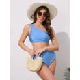 thumbnail image 4 of DARING DIVA Women's 2 Piece One Shoulder Elegant Bikini Sets M Sky Blue, 4 of 6