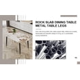thumbnail image 5 of Rectangular Dining Table, Modern Minimalist Imitation Marble Coffee Table with Black Metal Legs, Accent Side Table for Kitchen Living Room Dining Room Office, 50"*30"*30", White, 5 of 9