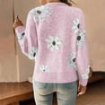 thumbnail image 4 of DAFPZW Women's Floral Print Button Down Cardigan V Neck Drop Shoulder Knit Outerwear, 4 of 9