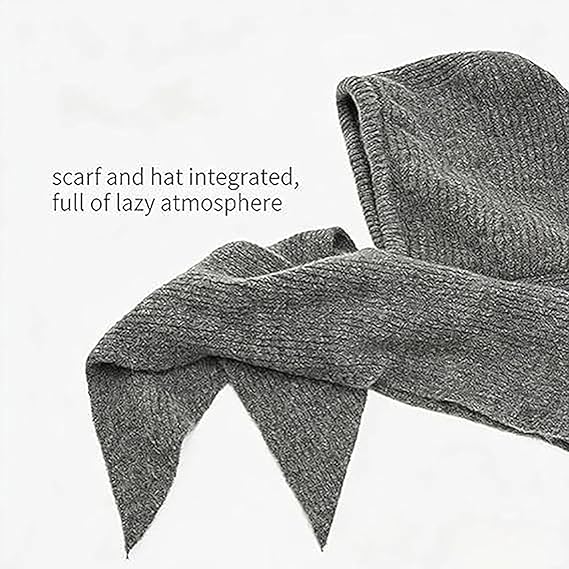 Embellished Knit Bonnet, 2-in-1 Women Winter Knitted Hooded Hat Scarf, Winter Knitted Hooded Hat Scarf for Women, Versatile Balaclava Pullover Long Shawl Wrap