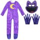 thumbnail image 4 of Disfraz de cosplay de S-Smiling C-Critters, gato morado sonriente, mono con máscara de oso para el día de los perros, conjunto de pijama para niños y niñas, disfraz de Halloween, 4 of 5