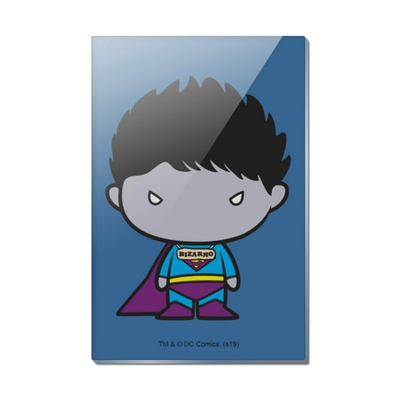 Superman Bizarro Cute Chibi Character Rectangle Acrylic Fridge Refrigerator Magnet