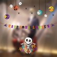 thumbnail image 2 of Juego de 7 pancartas de Halloween, pancartas colgantes decorativas en patrones de calabaza, castillo, vampiro, fantasma, gato negro, letras de feliz Halloween, pancartas de fiesta para niños brillar Juguete, 2 of 3
