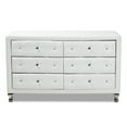 thumbnail image 6 of Zanna Contemporary White Faux Leather Upholstered Dresser by Ember Interiors, 6 of 19