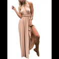 thumbnail image 3 of Vestido Maxi Sin Mangas, de Cintura Alta, Color Liso, con Tirantes Cruzados en la Espalda y Múltiples Usos para Mujer. Champán L, 3 of 9