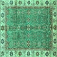 thumbnail image 1 of Ahgly Company Indoor Square Oriental Turquoise Blue Traditional Area Rugs, 8' Square, 1 of 4
