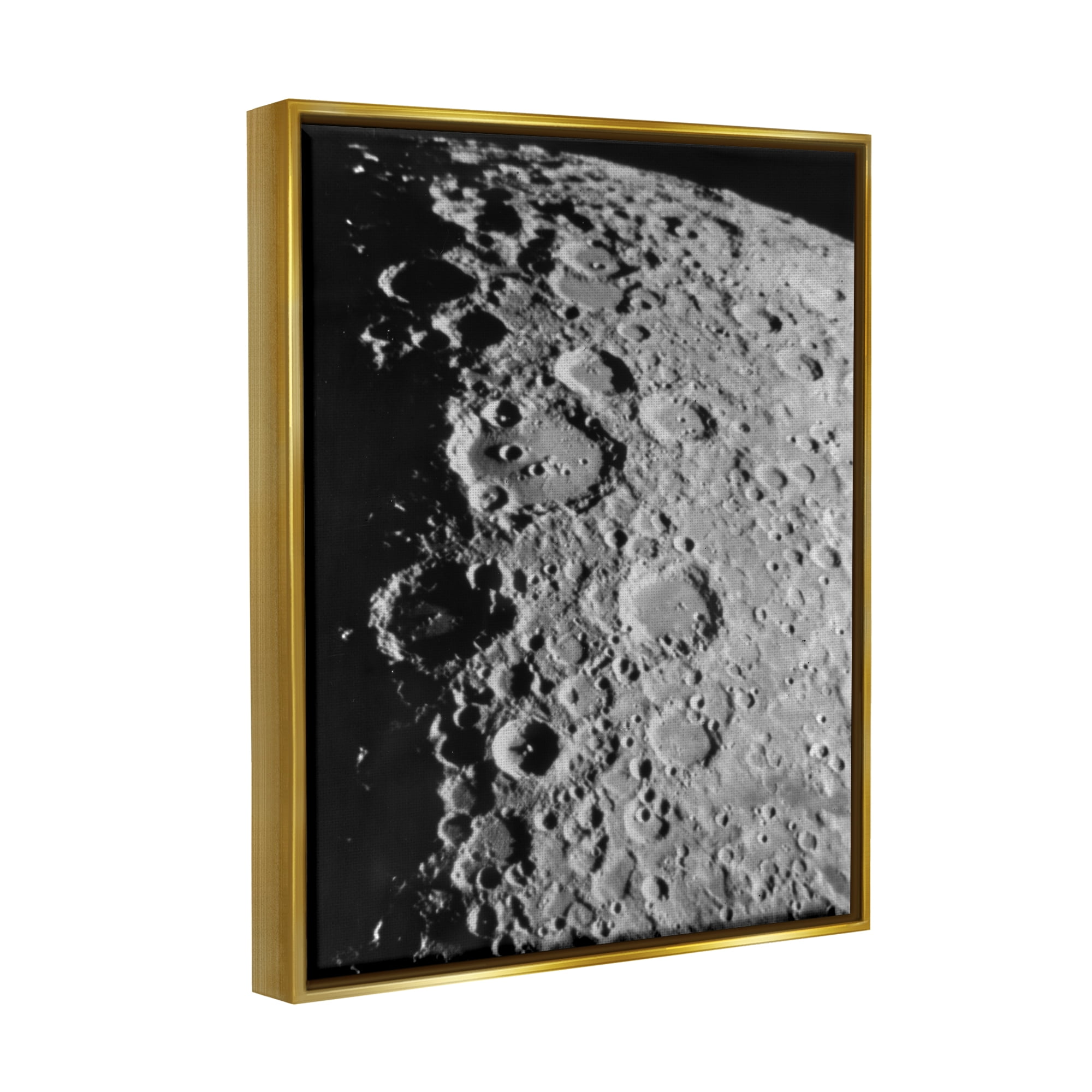 Stupell Industries Moon in Outer Space Fairy Tales & Fantasy Photography Gold Floater Framed Art Print Wall Art, 25 x 31