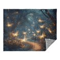thumbnail image 2 of 70x55 Inches Glow in The Dark Blanket Cozy Throw Camping Blankets for Home and Outdoor Use Fantasy Forest at Night, 2 of 8