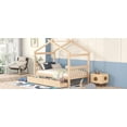 thumbnail image 5 of Miekor Furniture Twin Size Wooden House Bed with Drawers, Natural 99AAN, 5 of 9