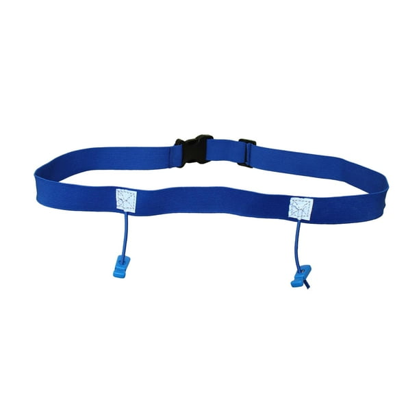 Cinturón para correr, cinturón con número de , cinturón de de triatlón ajustable, soporte para babero de ciclismo Azul