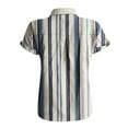 thumbnail image 6 of Up To 40% Off TMOYZQ Womens Striped Short Sleeve Button Down Shirts Lapel Collared V Neck Tunic Tops Dressy Casual Work Blouses with Pockets, 6 of 6