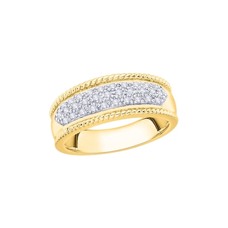 Diamond Wedding Band in 14K Yellow Gold (1/6 cttw) (I-Color SI3/I1-Clarity) (Size-10)