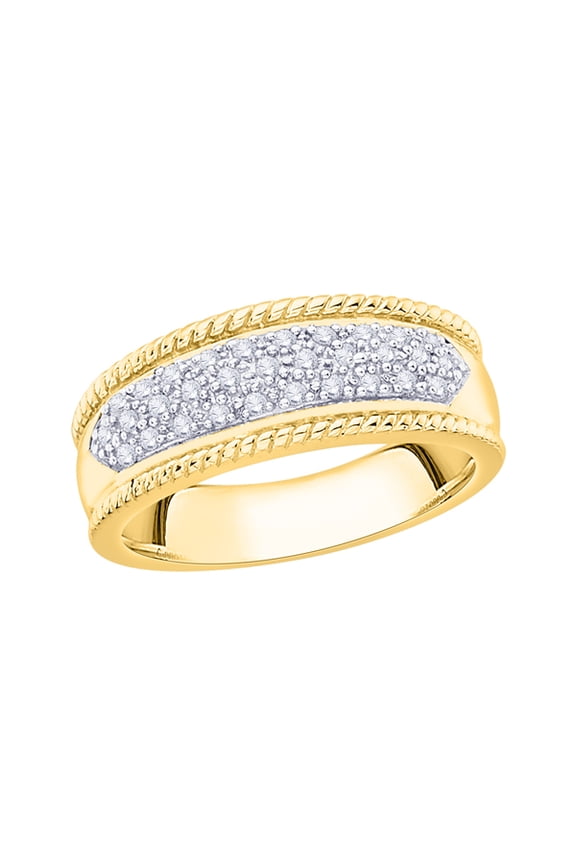 Diamond Wedding Band in 14K Yellow Gold (1/6 cttw) (I-Color, SI3/I1-Clarity) (Size-8)