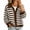 A Coffee, variant on Dqueduo Cardigan Sweaters for Women, Striped Long Sleeve Button Down Knitted Sweater Coat, Casual Lapel Coat