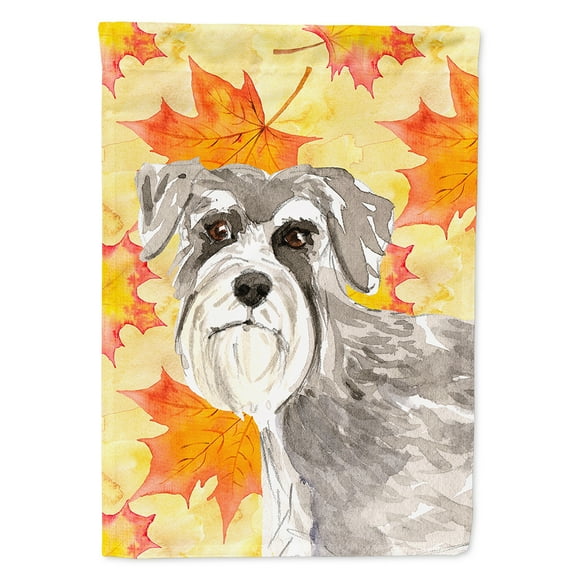 Carolines Treasures CK1829CHF Fall Leaves Schnauzer No.1 Flag Canvas House Size