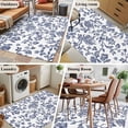 thumbnail image 6 of 2.7x5 Area Rugs, Blue Flower Non-Skid Rubber Backing Large Rectangle Rugs - Living Room Bedroom Home Office, Spring Leaf Vintage Farmhouse Boho Plant Indoor Floor Mat Carpets Washable Rug, 6 of 9
