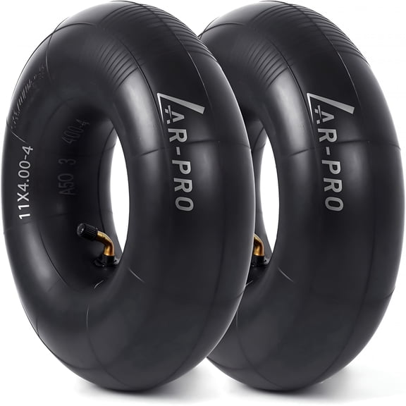 LADYGYM 11x4.00-4 Replacement Inner Tubes with TR87 Bent Valve Stem - Butyl Rubber Tire Tubes for Hand Truck,Lawn Mower,Wheelbarrow,Garden Cart - Fits 4.10/3.50-4 Tires (2 Pack)