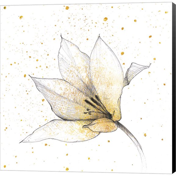 Gilded Graphite Floral IX by Avery Tillmon, Canvas Wall Art