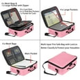 thumbnail image 3 of Fireproof Document Organizer Bag with Lock, Pink File Storage Case with Multi Pockets & Shoulder Strap, 3 of 6