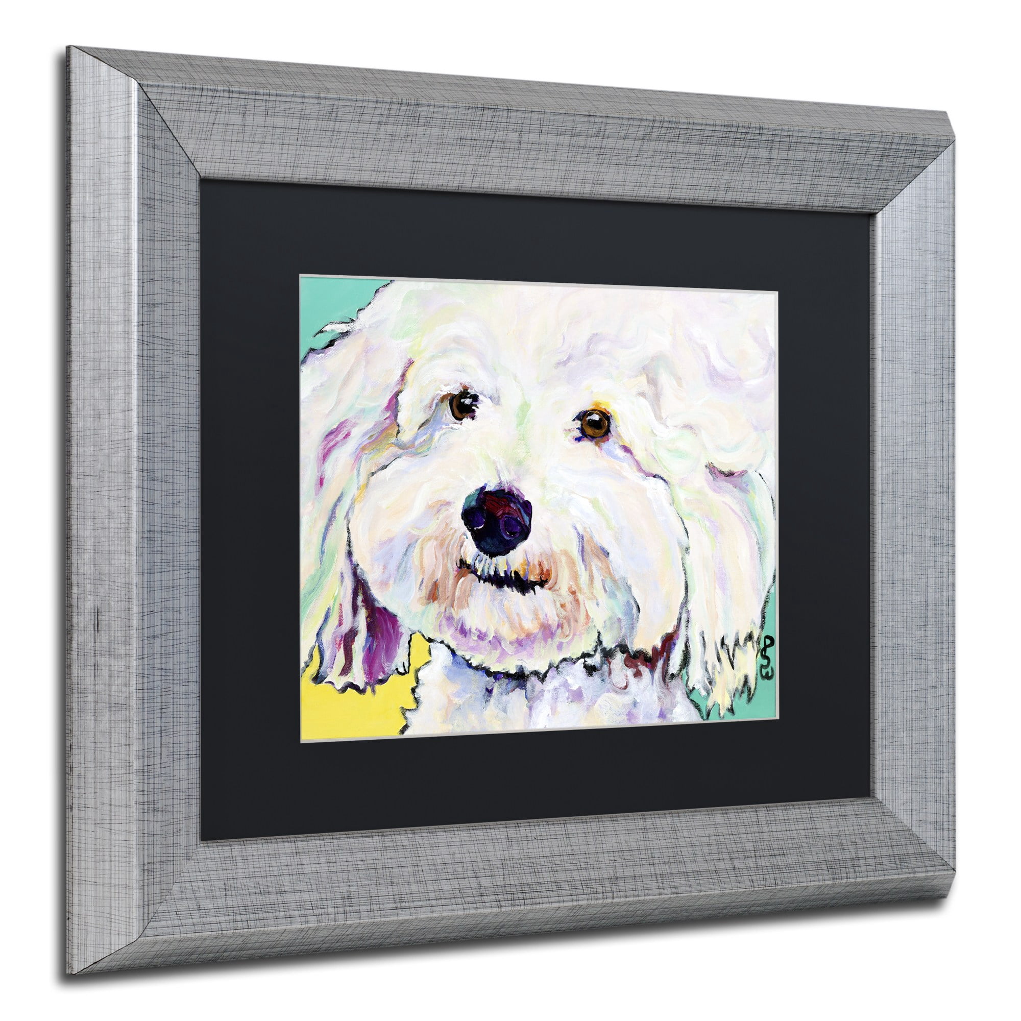 Trademark Fine Art "Buttons" Canvas Art by Pat Saunders-White Black Matte, Silver Frame