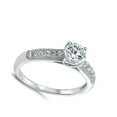 thumbnail image 4 of Women's Solitaire Clear CZ Wedding Ring .925 Sterling Silver Band White Jewelry Female Size 10, 4 of 4