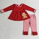 thumbnail image 1 of Ropa de dormir de algodón con bordado de Papá Noel para niña, conjunto de pantalones a cuadros, conjunto para niño de pijama de niño, 1 of 2