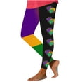 thumbnail image 3 of QATAINLAV Leggings for Women 2025 Carnival Graphic Printed Workout Yoga Pants Mardi Gras Full Length Milk Silk Soft High Waisted Tights Today Prime Sales Multicolor XL, 3 of 5