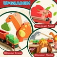 thumbnail image 3 of Wooden Train Set for 3 Year Old Boys, Dinosaur Toys Double-Side Train Set Tracks with Bridge & Accessories Fits Brio, Thomas, Melissa and Doug, Kids Birthday Gift Toys for Boy Girls 3 4 5 Years Old, 3 of 10