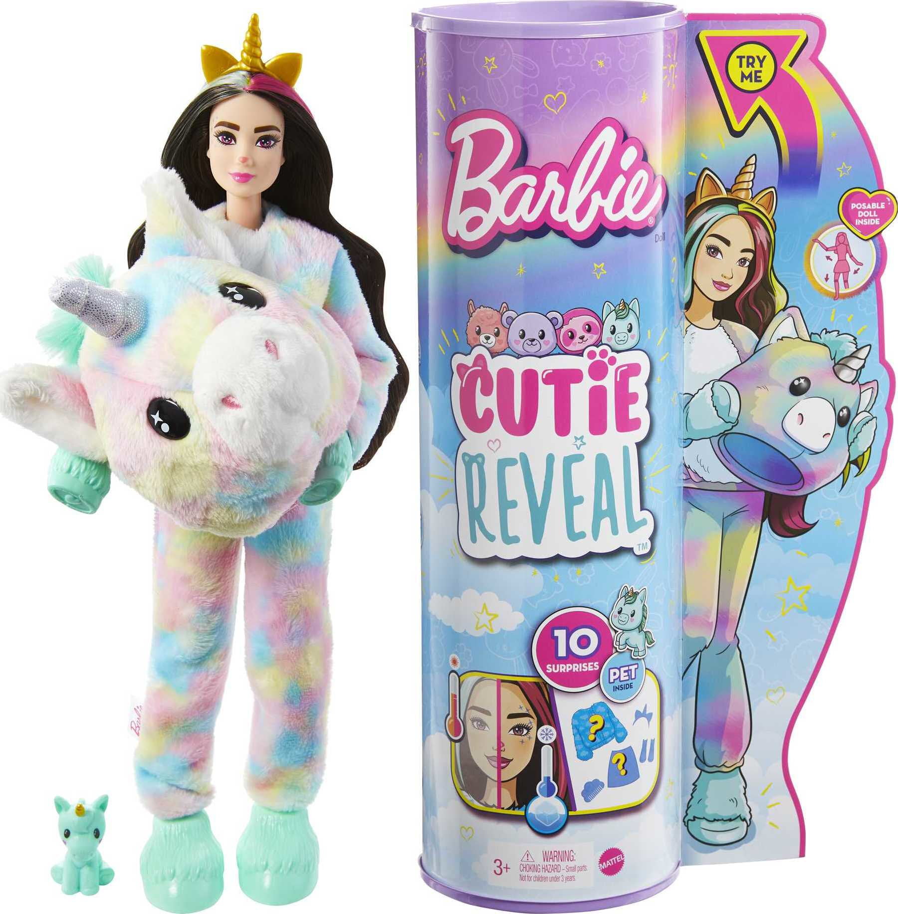 Ages 3 Barbie Biggest Blind Bag Ever Kids Plush Pet Figure Unicorn Headband 