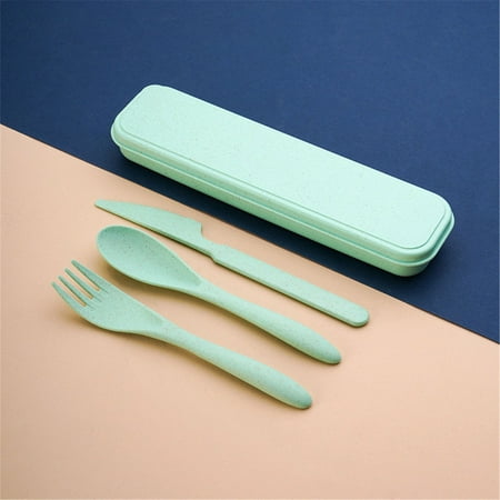 

Dusknt Clearance! Stainless Steel Bowl Three-Piece Tableware Set C Reusable Spoon Cutlery Fork Children s Adult Portable Lunch Box Cutlery Set for Travel Picnic Camping or Daily Use at School