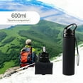 thumbnail image 3 of BESTSKY Collapsible Water Bottles,Food-Grade Silicone and PP Travel Water Bottle,100% Leak-Proof and Quick Folding Travel Cycling Cup,Black,600ml, 3 of 5