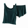 thumbnail image 6 of QUNYINEY Crew Neck Plus Size Lounge Sets for Women Tank Top Sleeveless Solid Cotton Sleepwear Loose Fit Shorts Soft 2 Piece Outfits for Women, 6 of 6