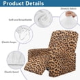 thumbnail image 4 of SCRAWLGOD Fur Leopard Print Stretch Recliner Covers 4 Pieces, Soft Chair Covers, Durable Recliner Sofa Slipcover, Fitted Non Slip Reclining Slipcovers for Pets, 4 of 7