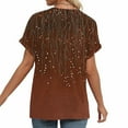 thumbnail image 4 of DDAPJ pyju Womens Tunic Tops Floral Print V Neck Short Sleeve T-Shirts Boho Summer Blouse Tees Ofertas del día Brown S, 4 of 8