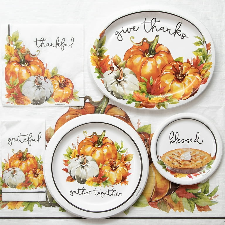 Traditional Thanksgiving Paper Tablecloth 54 x 84, Way to Celebrate,  Multicolor 