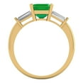 thumbnail image 4 of 1.62 ctw 3 Stone Anniversary Ring for Women | Square Emerald Cut Simulated Emerald | Hyperallergenic Solid 18K Yellow Gold, 4 of 5