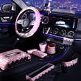 thumbnail image 2 of Caja de almacenamiento de diamantes de alta gama para mujer, colgante para espejo retrovisor, funda para volante, decoraciones para el interior del coche, 2 of 5