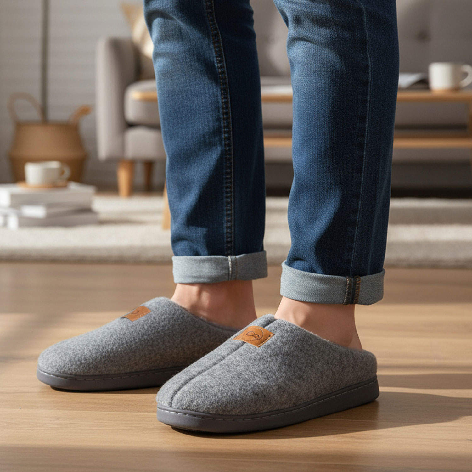 Ecetana Men's Fuzzy House Slippers photo 6
