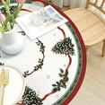 thumbnail image 6 of Christmas Round Fitted Tablecloth with Elastic Edge 40-44 Inch Winter Holly Table Cover Snowflake Tablecloth Washable Xmas Tree Table Cloth for Kitchen Dining Party Patio Picnic, 6 of 8