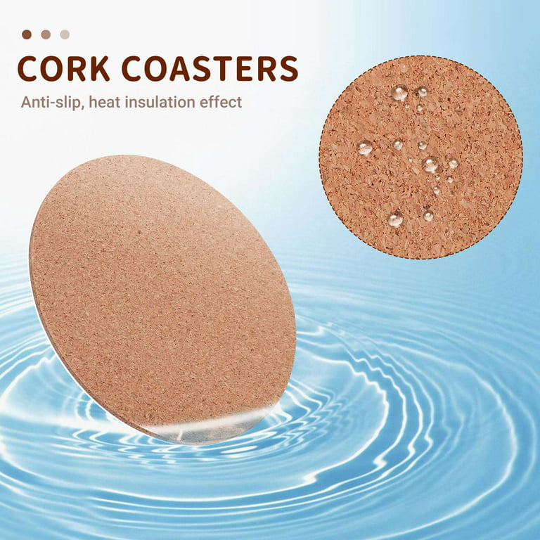 60pcs Cork Coasters Cork Backing Sheets Adhesive Cork Coaster Round For  Coasters Christmas Home Decorations