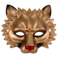 thumbnail image 1 of Máscara de león 3D divertida para Halloween, cosplay, accesorios de decoración para fiestas de disfraces, festivales, bailes y mascaradas (dorada)., 1 of 7