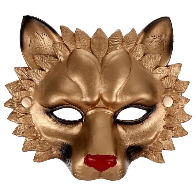 Máscara de león 3D divertida para Halloween, cosplay, accesorios de decoración para fiestas de disfraces, festivales, bailes y mascaradas (dorada).