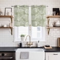 thumbnail image 2 of Sage Green Leaves Kitchen Curtains Small Short 39 Inch Length, Vintage Abstract Art Botanical Grommet Top Bedroom Living Room Curtains, Light Filtering Cafe Curtain Drapes 2 Panels Set 55''x39'', 2 of 9