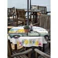 thumbnail image 2 of Outdoor Tablecloth with Umbrella Hole for Patio/Picnic/Party/Camping, Summer Truck Lemon Waterproof Table Cloth Round Cover Washable, Coastal Blue Starfish Floral (Dia 60"), 2 of 8