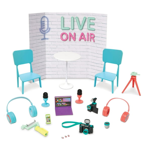 My Life As Podcast Playset for 18” Doll, Multi-Color, Children Age 5 Years & up, Collectible