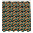 thumbnail image 3 of Renaissance Shower Curtain, Vibrant Baroque Blossoms over Geometric Diagonal Royal Romantic, Fabric Bathroom Set with Hooks, 69W X 84L Inches Extra Long, Orange Turquoise Navy Blue, by Ambesonne, 3 of 3