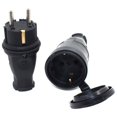 thumbnail image 1 of EU Rubber Waterproof Electrical Socket - Grounded European Connector with Cover IP44, DIY Power Supply 16A 250V, 1 of 5